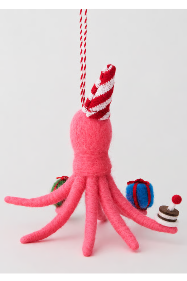 KIKA Wool Felt Octopus Christmas Ornament