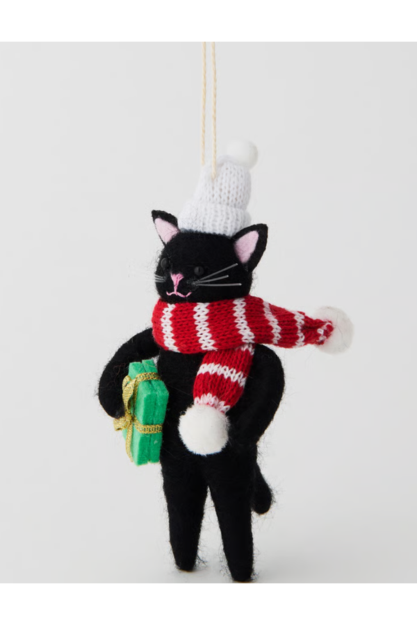 KIKA Wool Felt Cat Christmas Ornament