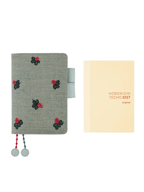 Hobonichi Techo 2027 A6 Cover – Mina Perhonen “Light Berry” (Green)