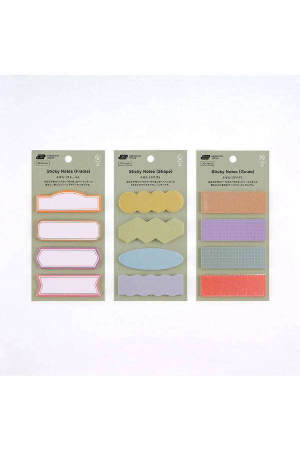Hobonichi TSUKI no IRO Sticky Notes Frame Shapes Guide