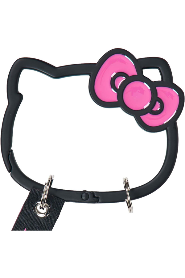 Sanrio Hello Kitty Black Face-Shaped Carabiner Keychain