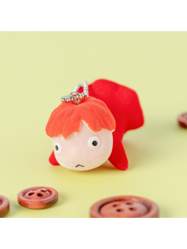 Ponyo on the Cliff by the Sea Flocking Keychain Ponyo