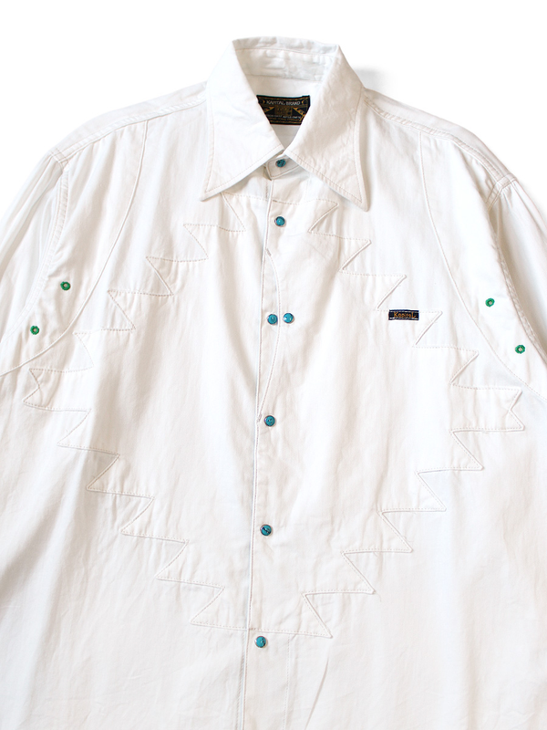 Kapital 5.5oz White Denim Thunderbird Husky Western Shirt