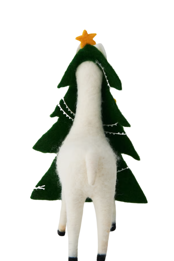 KIKA Wool Felt Alpaca Christmas Tree Ornament M