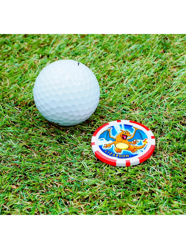 Pokemon Charizard Golf Ball Marker Chip Type Double Sided Design