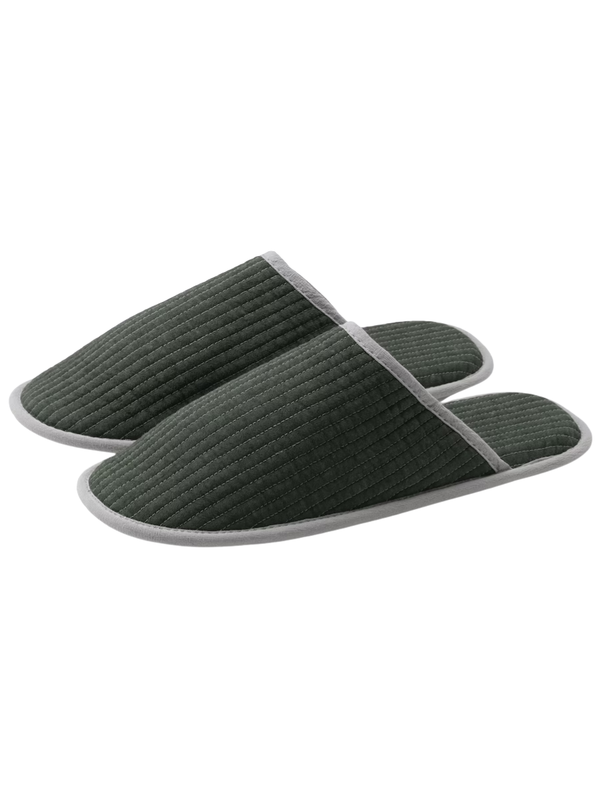 MUJI Cotton Quilted Line Slippers
