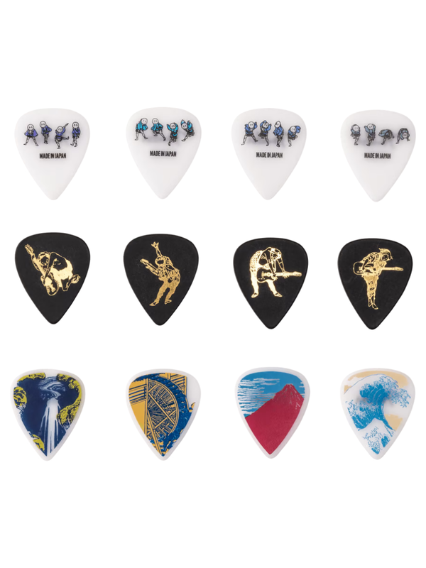 Fender Flagship Tokyo Limited Pick Tin Hokusai 351 Heavy Guitar Picks Set  12-Pack
