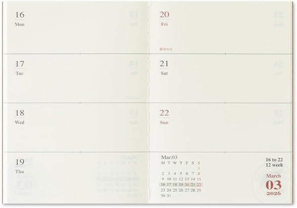 Traveler’s Notebook 2026 Weekly Refill
