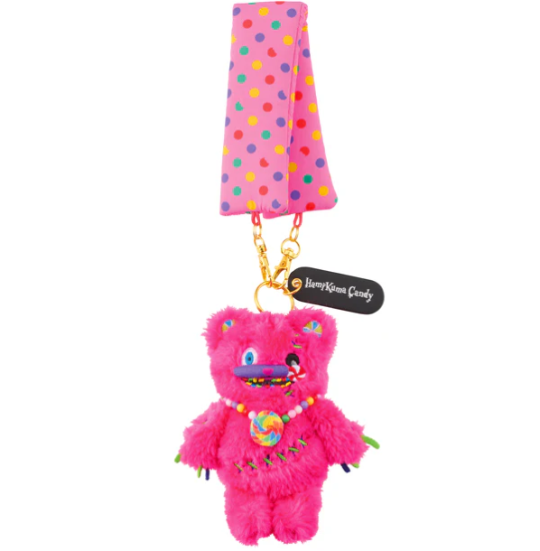 USJ Hamikuma Pink Mascot Keychain with Strap