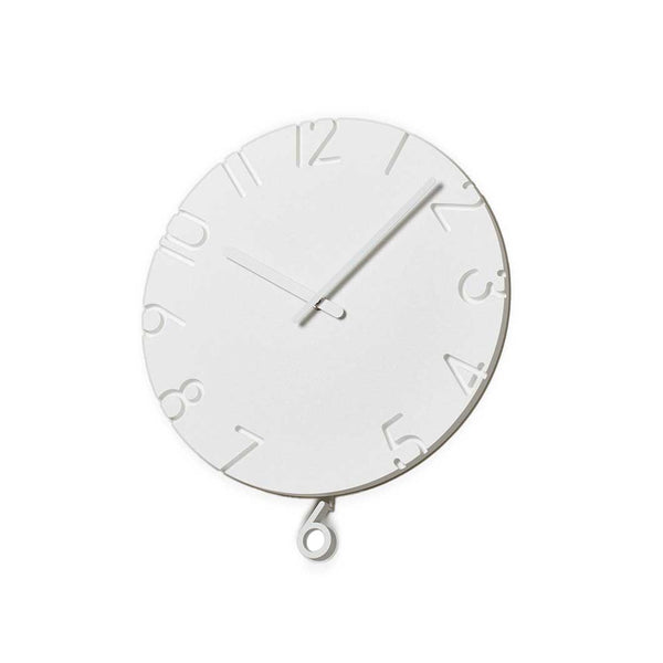 Naoki Terada Carved Swing Wall Clock White