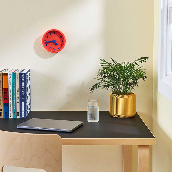 M,S,S. Desk Clock Orange by Yohei Oki Modern Geometric Table Clock