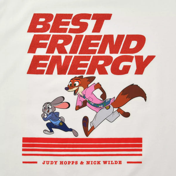Disney Zootopia 2 Judy Hopps & Nick Wilde White Cotton T-Shirt