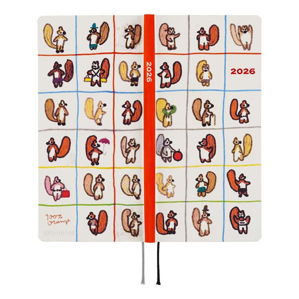 Hobonichi Weeks 100% ORANGE Squirrel Moving Planner Japanese