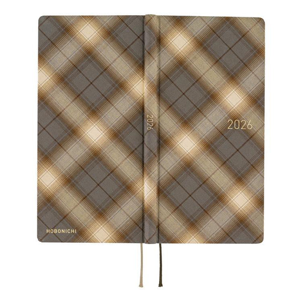 Hobonichi Techo 2026 Weeks Foggy Check Shirt Fabric Planner