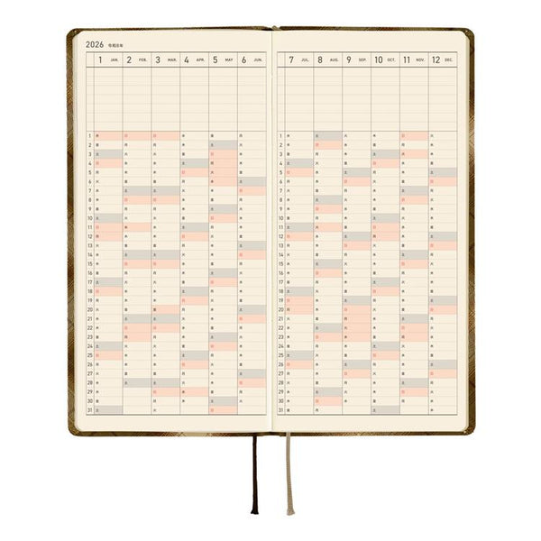 Hobonichi Techo 2026 Weeks Foggy Check Shirt Fabric Planner