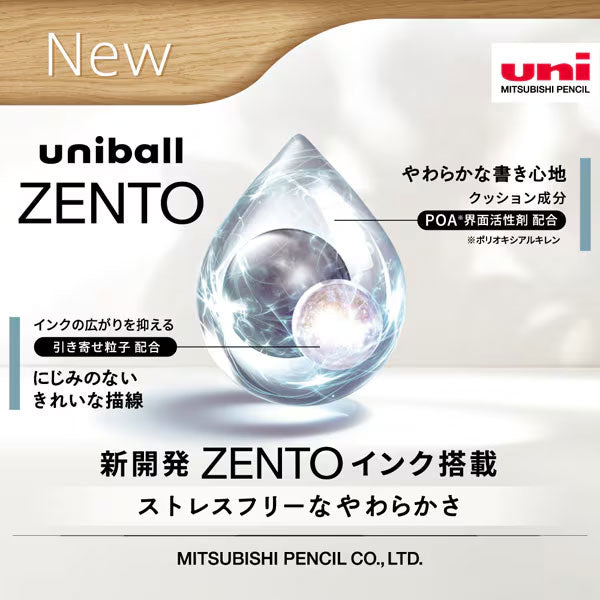 uni-ball ZENTO Signature Silver 0.38mm Metallic Black 0.5mm Rollerball pen