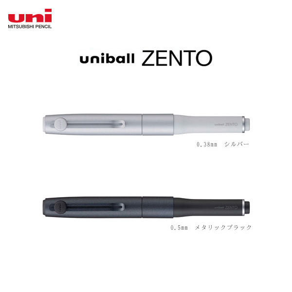 uni-ball ZENTO Signature Silver 0.38mm Metallic Black 0.5mm Rollerball pen