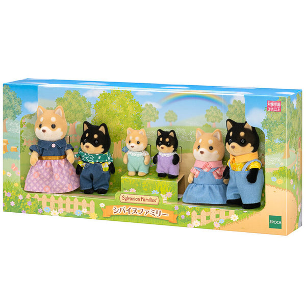 Sylvanian Families  Shiba Inu Family Figurine Set – 6-Piece Collectible Dog Dolls