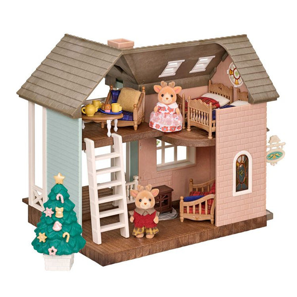 Sylvanian Families Reindeer Siblings & Christmas Holiday Lodge Set