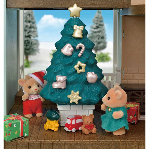 Sylvanian Families Reindeer Siblings & Christmas Holiday Lodge Set