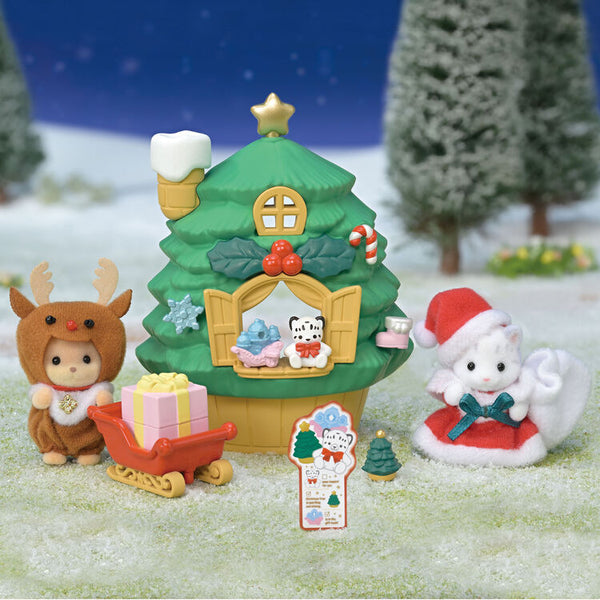 Sylvanian Families  Baby Santa Christmas Tree House Playset