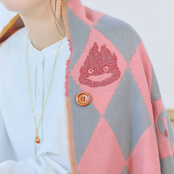 Howl’s Moving Castle Buttoned Jacquard Stole Howl’s Cape Design