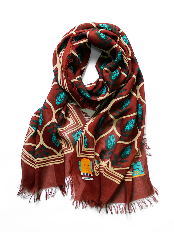 Kapital Rayon Disco Arabesque Pattern Scarves