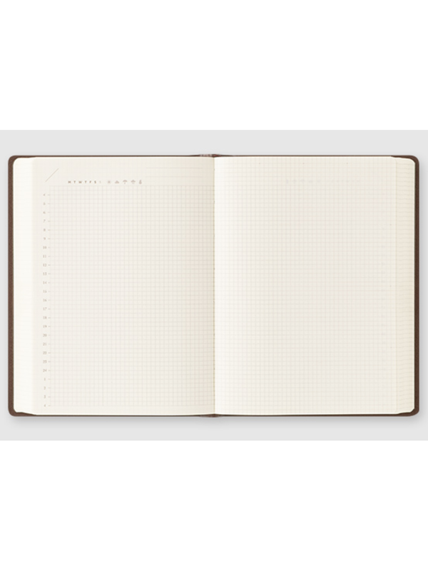 Midori hibino Free Daily Planner A6 Brown 15396006