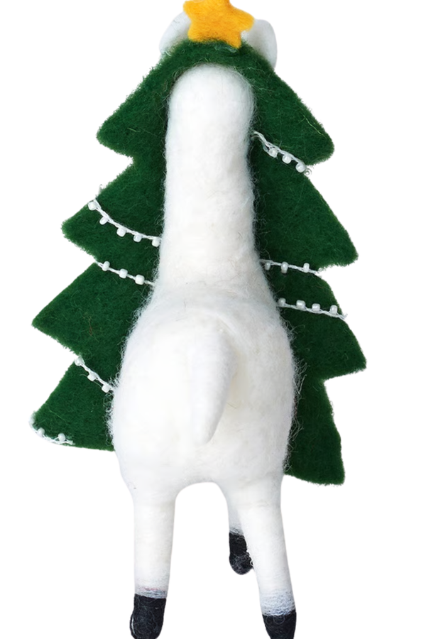 KIKA Wool Felt Alpaca Christmas Tree Ornament S