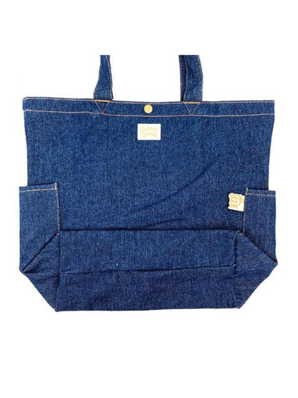 Osamu Goods Denim Tote Bag Embroidered Dog Navy