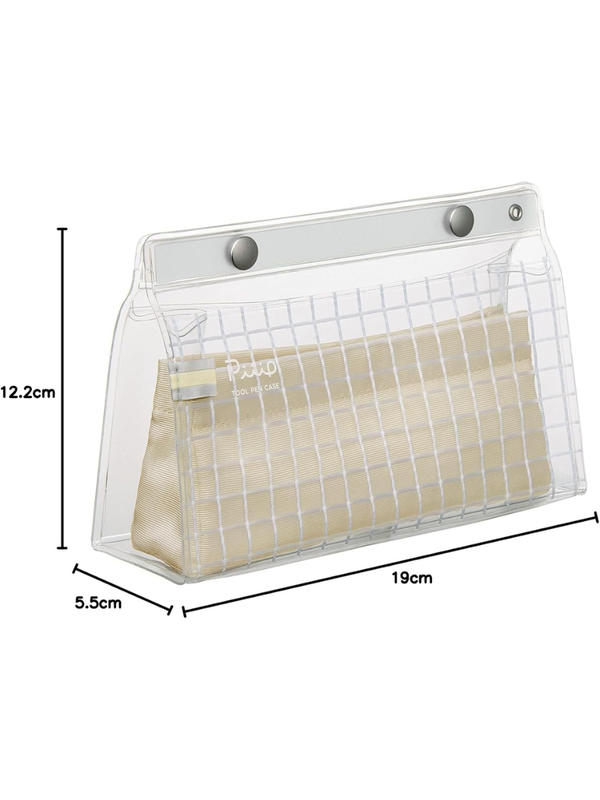 KOKUYO Tool Pencil Case Peep - Transparent Pen Organizer with Inner Storage Case
