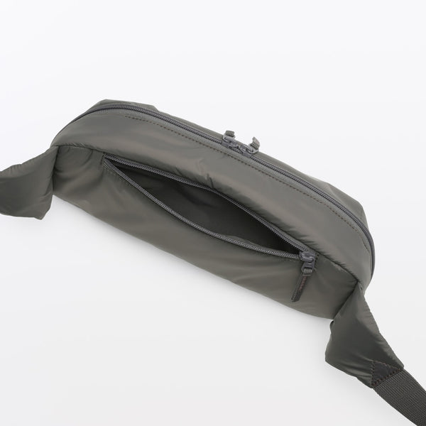 MUJI Water-Repellent Padded Sling Bag – Gray or Black