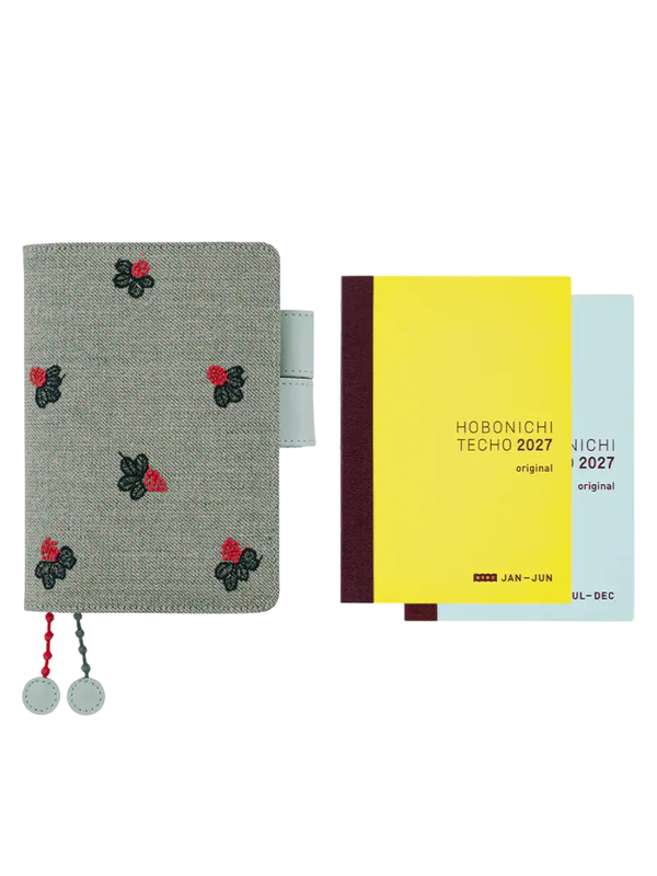Hobonichi Techo 2027 A6 Cover – Mina Perhonen “Light Berry” (Green)