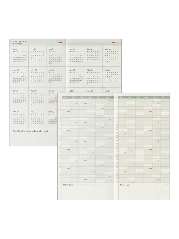 Traveler’s Notebook 2026 Monthly Diary Refill Regular Size