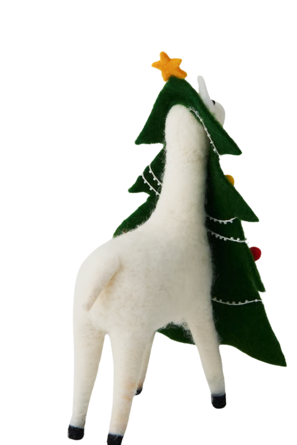 KIKA Wool Felt Alpaca Christmas Tree Ornament M