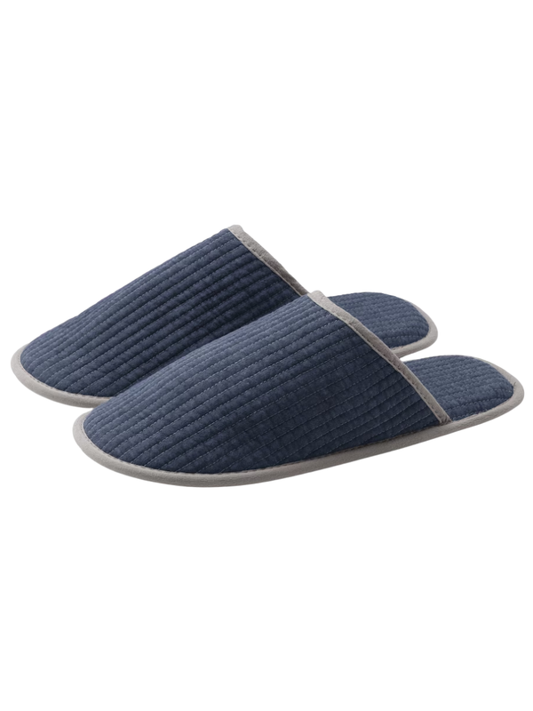 MUJI Cotton Quilted Line Slippers