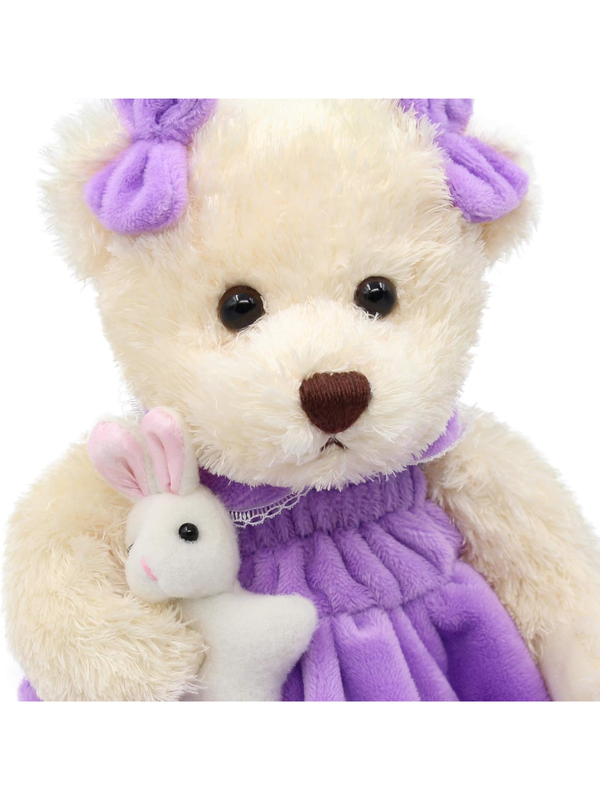 Oitscute Teddy Bear Plush Toy Purple Dress