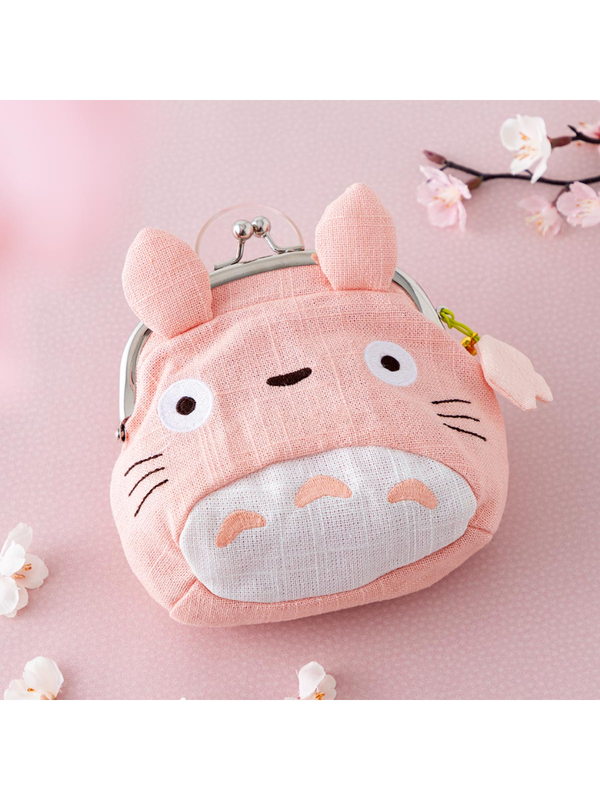 My Neighbor Totoro Kiss Lock Coin Purse Large Totoro Pink Sakura