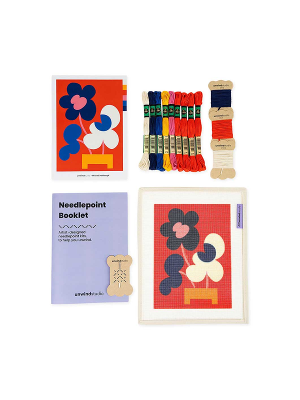 MoMA Mickebana Flower Trio Needlepoint Kit DIY Embroidery Set