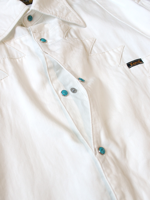 Kapital 5.5oz White Denim Thunderbird Husky Western Shirt