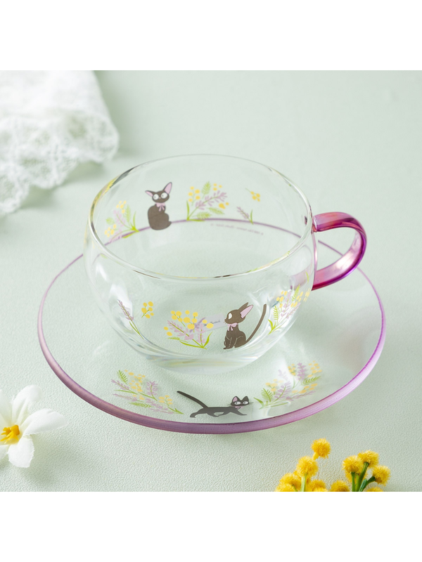Kiki's Delivery Service Flower Bouquet Glass Cup and Saucer Set