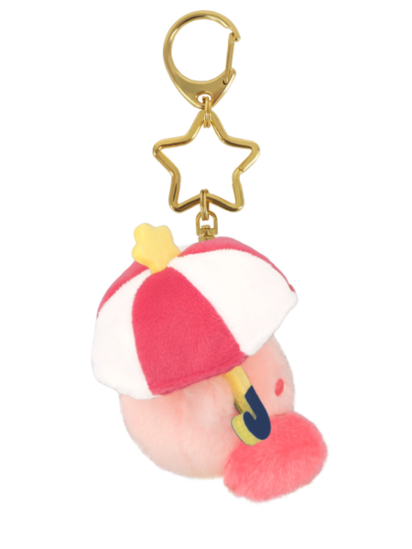 Kirby Mini Plush Mascot Keychain Parasol