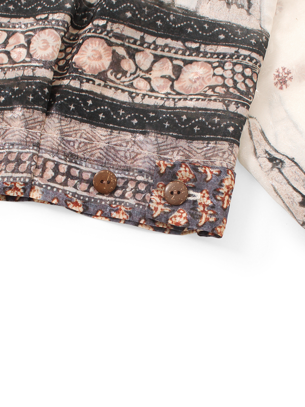 Kapital Sheer Sarasa Pattern Open Collar Shirt Drizzler
