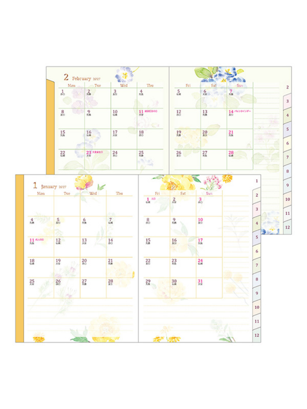 Midori 2027 A6 Country Time Floral Diary 22444006