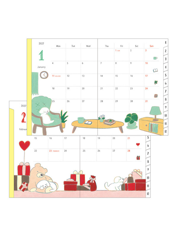 Midori 2027 A6 Dog Diary – Monthly & 2-Week Planner