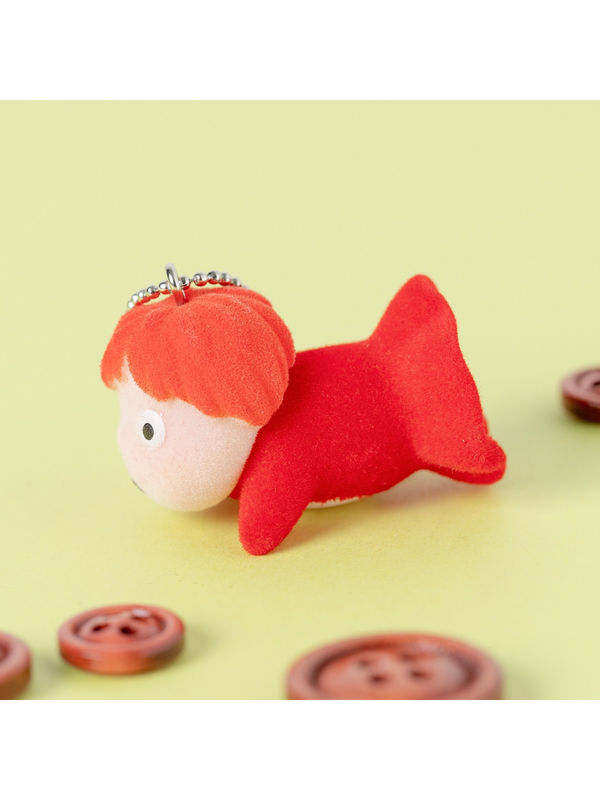 Ponyo on the Cliff by the Sea Flocking Keychain Ponyo