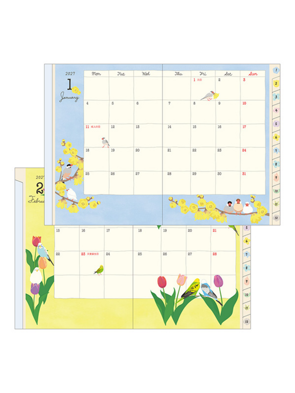 Midori 2027 A6 Bird Diary Japanese Planner 22445006