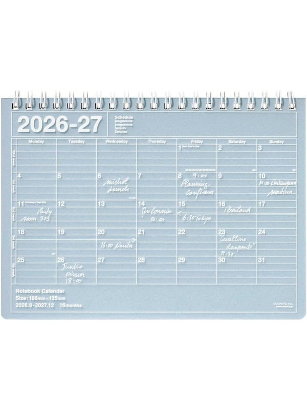 MARK'S 2027 Notebook Calendar Planner B6 September 2026 Start 27ADR-NB2