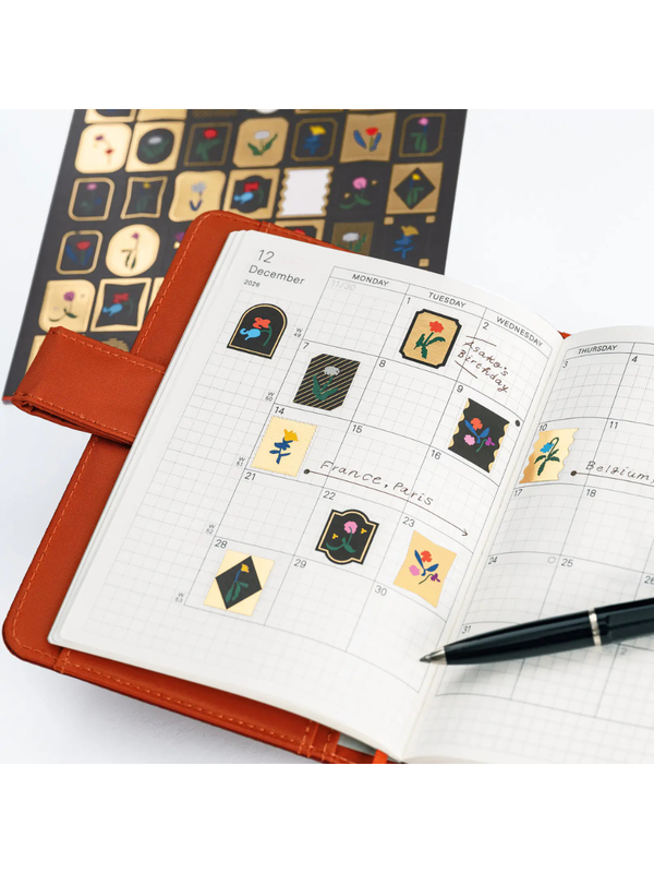 Hobonichi Yoshie Watanabe Petit Bloom Foil-Stamped Stickers