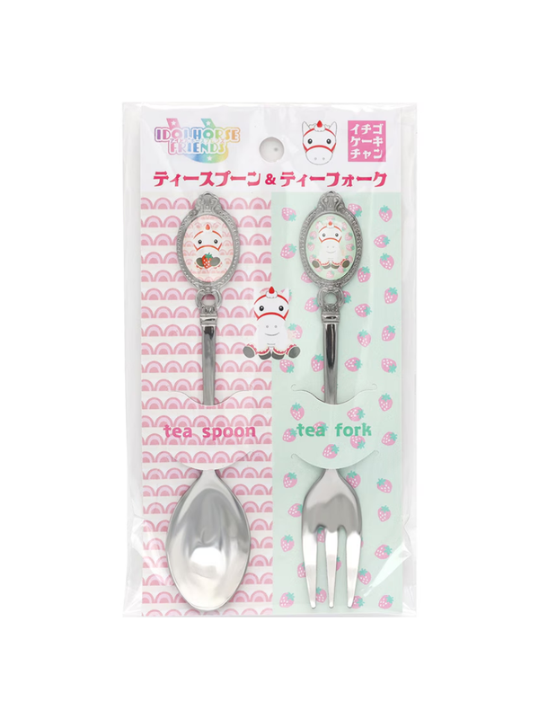 Idol Horse Friends Strawberry Cake Chan Tea Spoon & Tea Fork Set